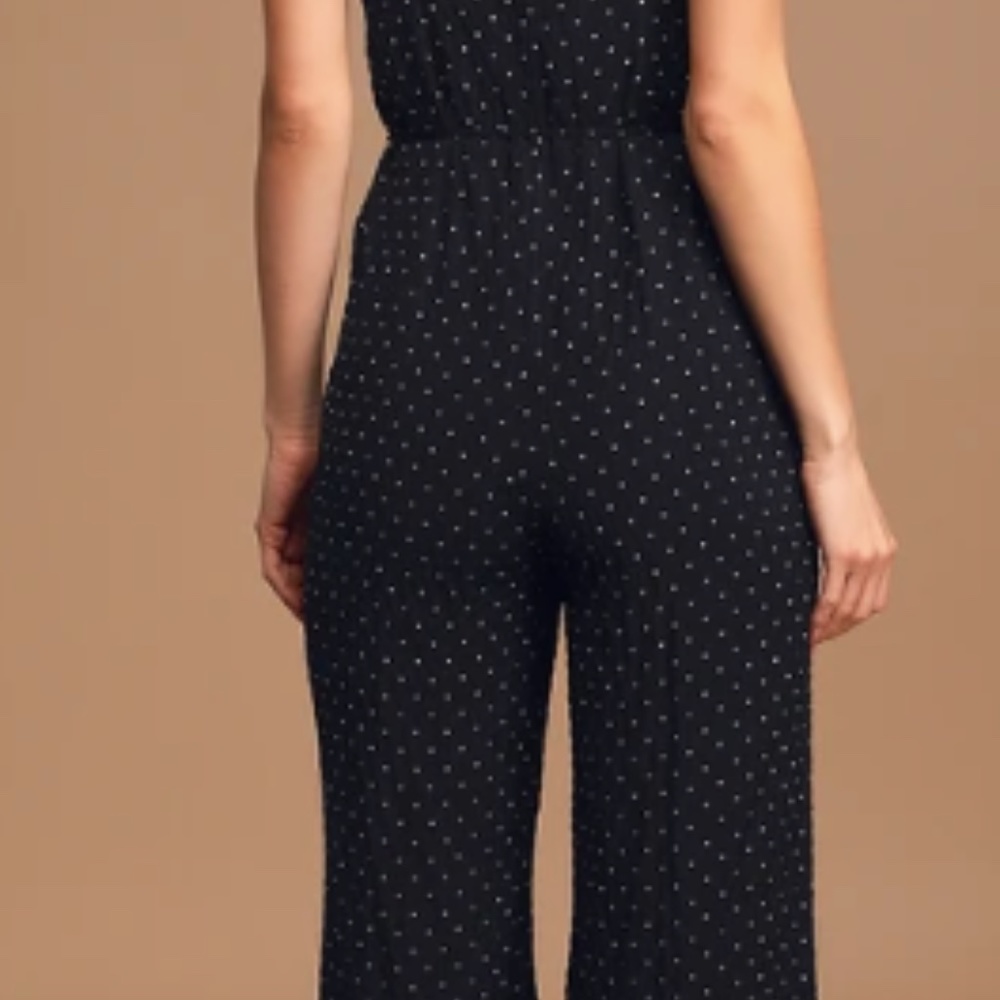 Lulus Black & White Polka Dot Culotte Jumpsuit - Picture 4 of 5